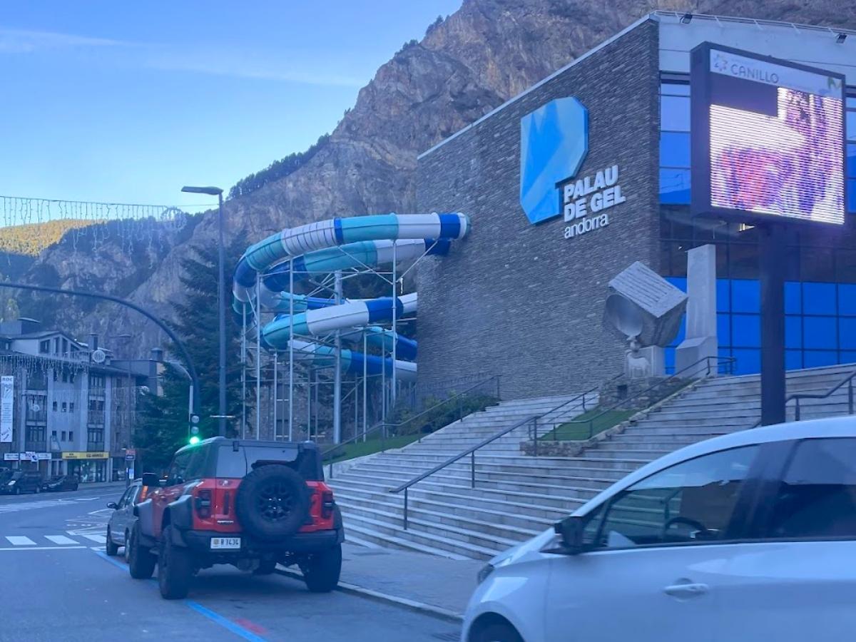 The Palau de Gel Andorra building with water slides