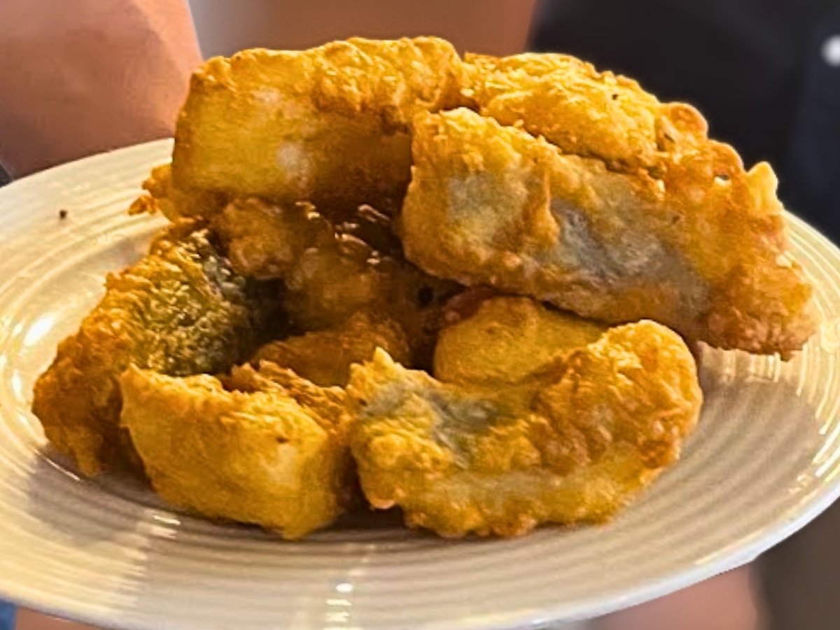 A plate of fried bacalao salted cod from Spain