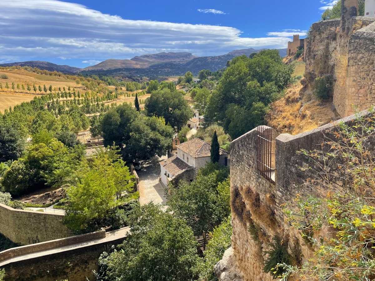 Scenic view of the countryside and mountains from the historic center of Ronda