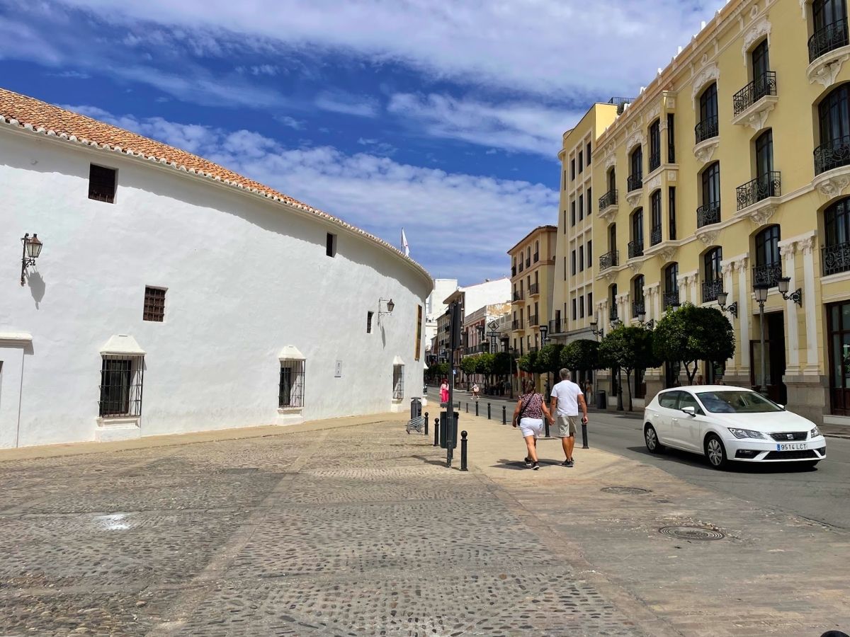 Street beside the historic Plaza de Toros bullring in central Ronda
